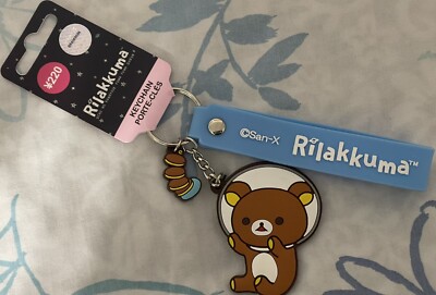 San-X Rilakkuma Space Keychain Blue Strap Daiso