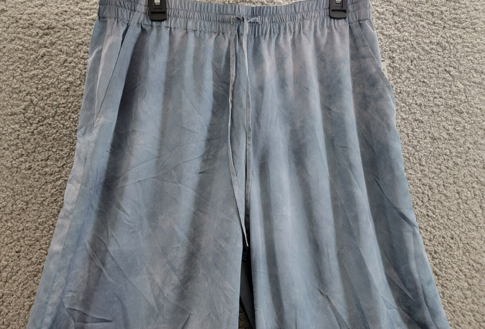 Lauren Ralph Lauren Petite Printed Charmeuse Wide-Leg Pants Womens PL Blue Multi - Picture 3 of 17