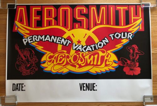 AEROSMITH Permanent Vacation Tour 1988 PROMO Blank POSTER Steven TYLER Joe PERRY