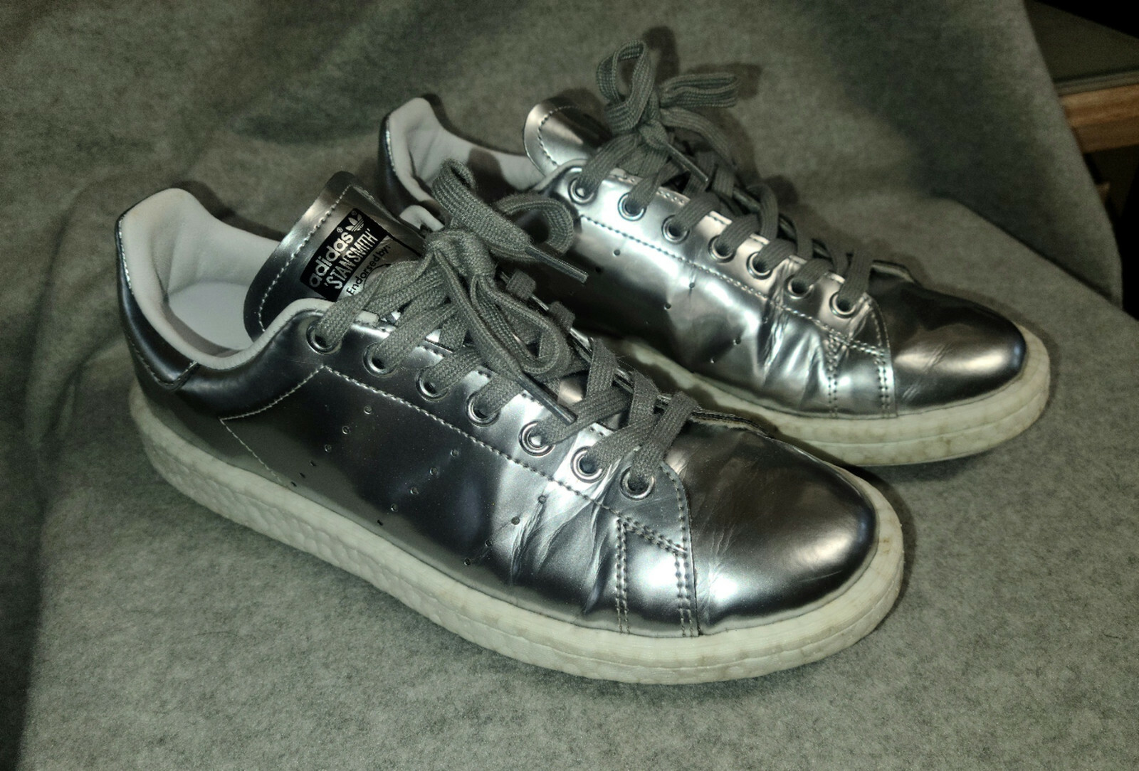 Stan Smith ADIDAS originals Boost Women's SILVER metallic Sz Stan Smith ADIDAS originals Boost Women's SILVER metallic Sz