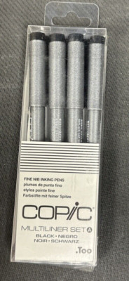 FOUR(4) COPIC FINE NIB INKING PENS MULTILINER .03MM, .05MM, .1MM, 0.3MM