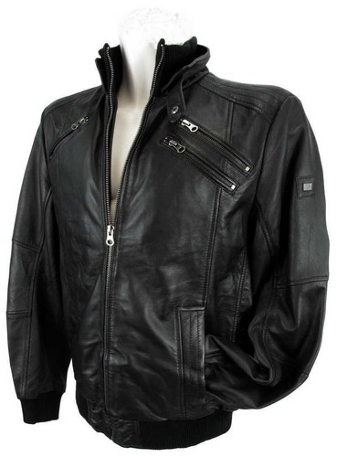 Bikers Gear UK Giacca In Pelle Da Moto Vintage Custom Cafe - Foto 5