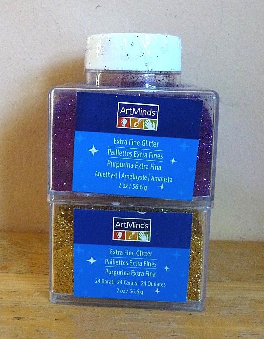 Set Of 2 ArtMinds Extra Fine Glitter Amethyst & 24 Karat 2 Oz