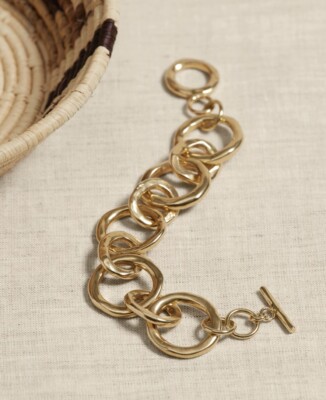 NWT BANANA REPUBLIC CIRCOLO CHAIN BRACELET AUREUS+ARGENT SRP $80