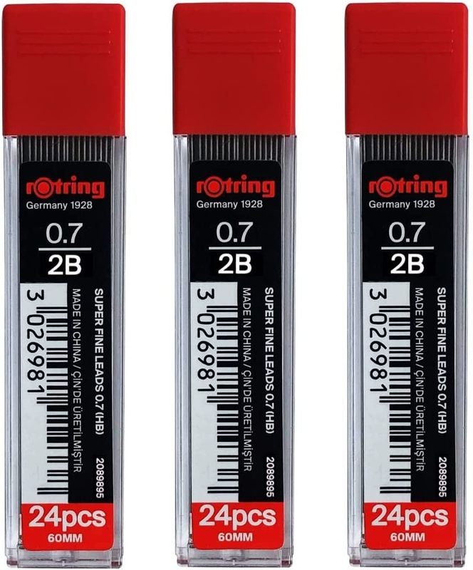 Lead Refills For Mechanical Pencils,  72 Leads In Total, 3 Tubes