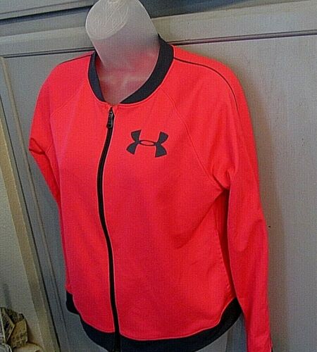Under Armour cold  gear pink/gray  zip up track jacket youth XL (18/20)