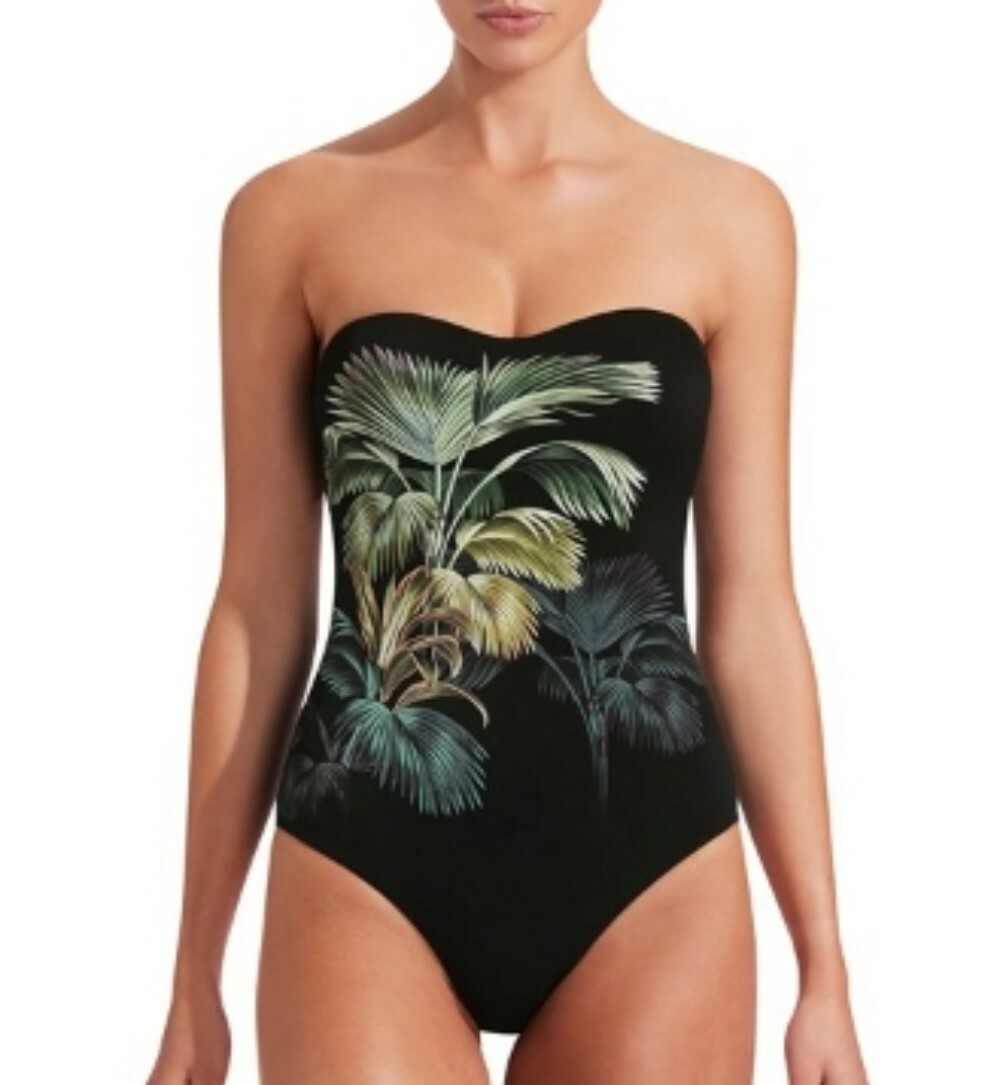 Jets 272157 Women's Evoke Bandeau Black One Piece Swimsuit Size 12