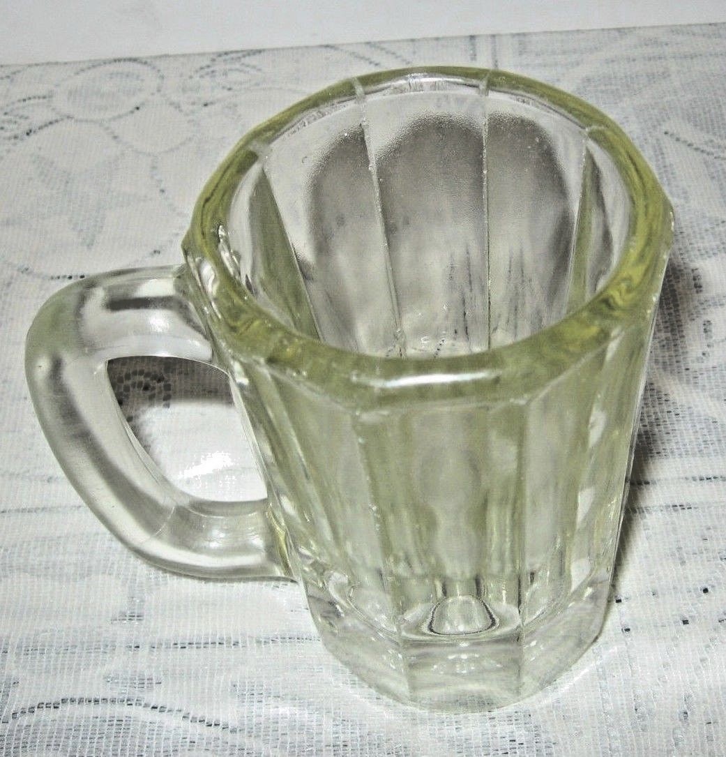 Vintage 8 oz. Clear Ribbed Glass Beer Mug