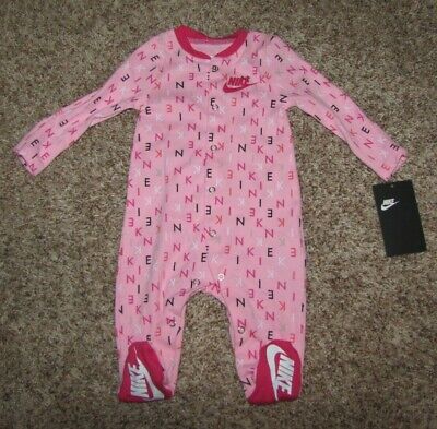 Nike Girls Baby 3 Months Footed Pajama Coverall