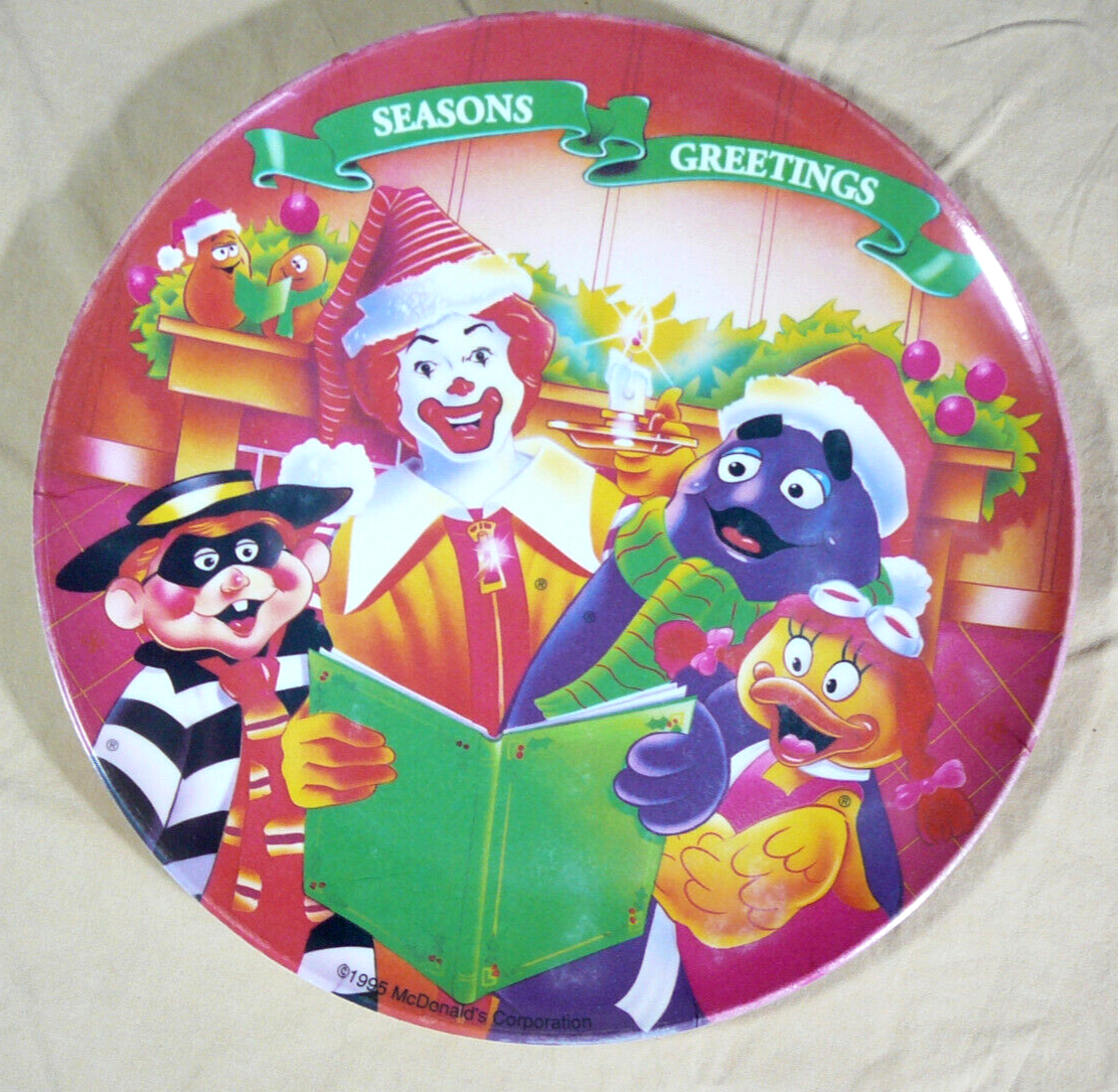 Vtg. 1995 McDonalds Set of 4 Christmas Plates Ronald Grimace Birdie Hamburglar
