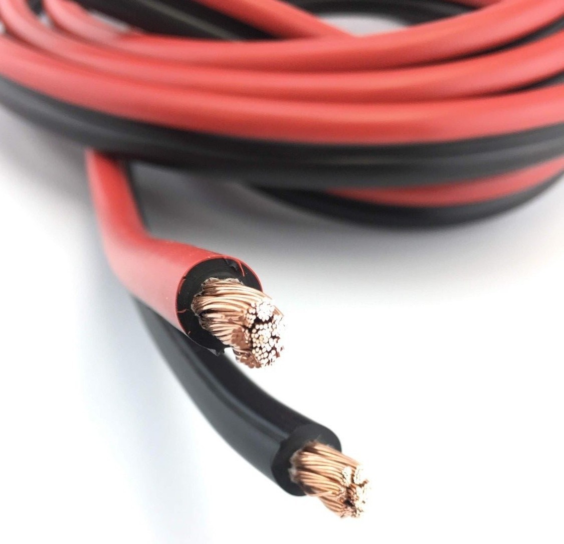Battery Booster Jumper Cable Twin Wires Flexible Pure Copper 4 Gauge AWG Size