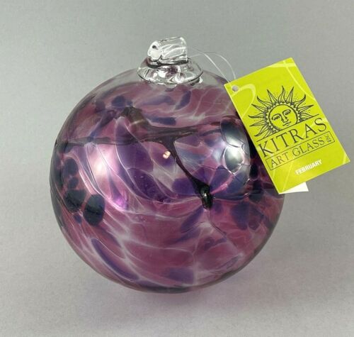 Kitras Art Glass October Birthday Wish Ball Ornament Hand Blown NEW!
