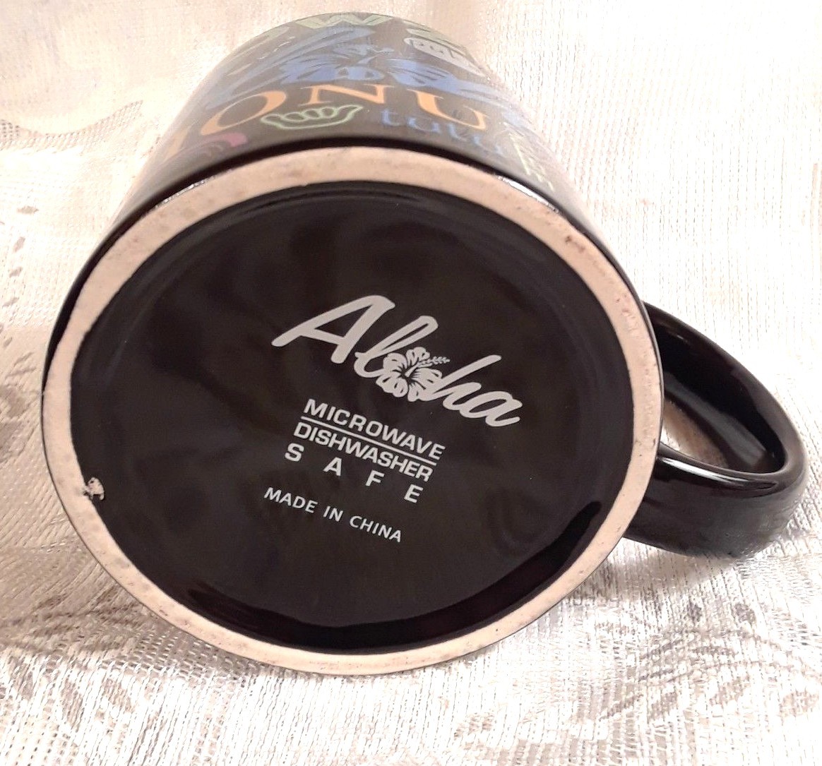 Aloha Hawaii Souvenir Ceramic Coffee Mug Cup black with sayings