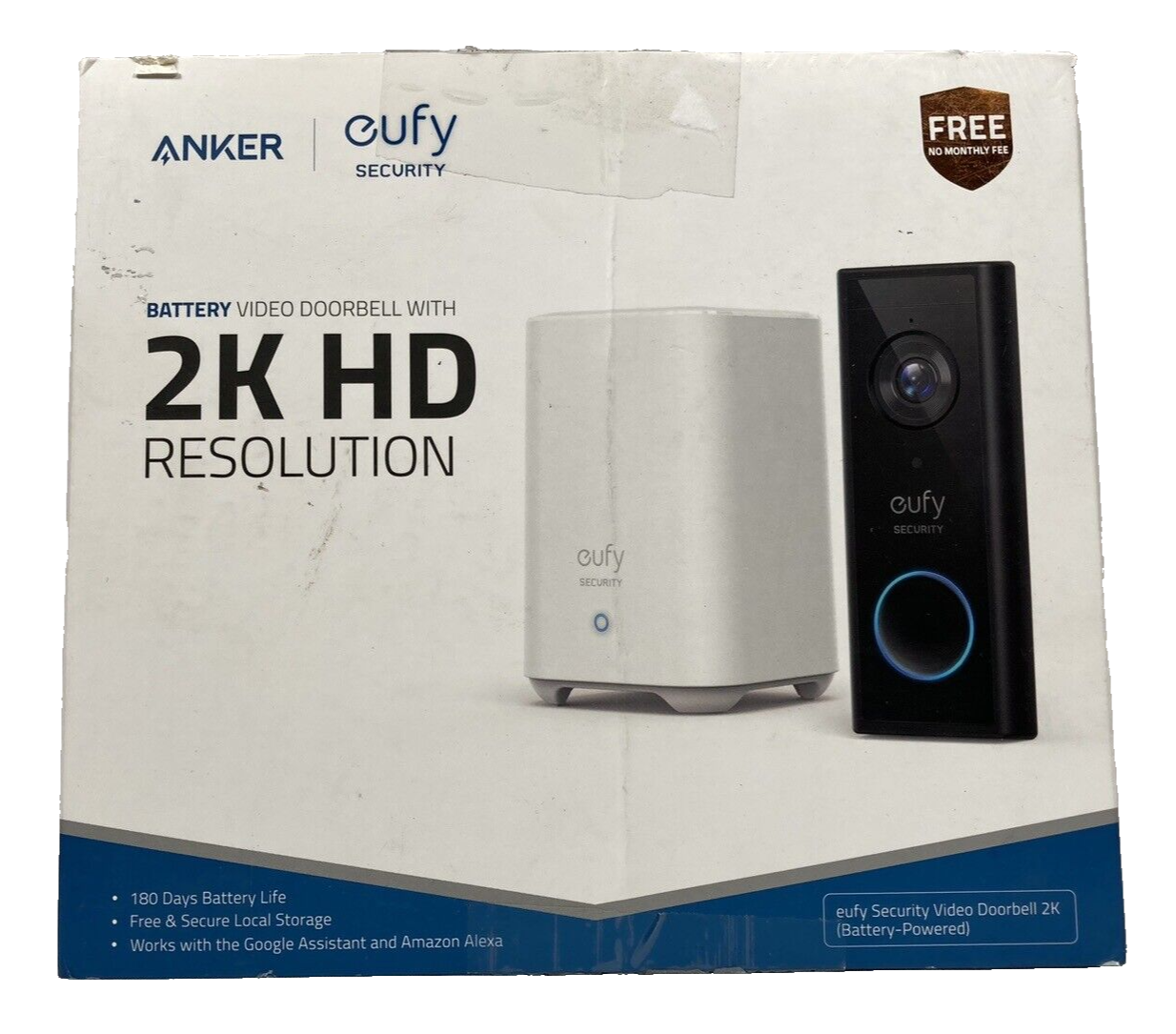 Eufy Security Video Doorbell (T8210) 2k (Battery-Powered) | eBay