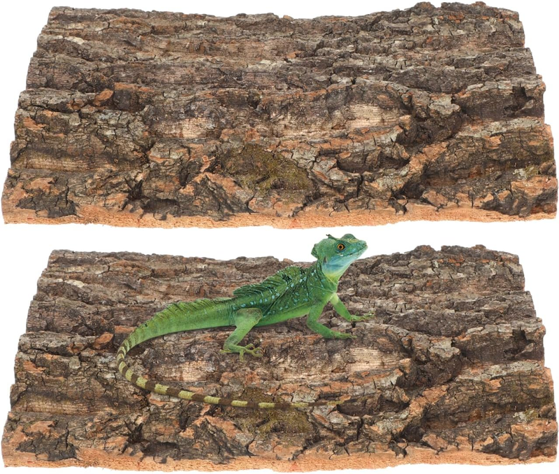 Homoyoyo Cork Bark Background 2Pcs Reptile Tree Bark Platform Natural Terrarium