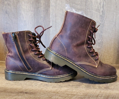 Dr Martens Boots Doc 1460 Pascal Soft Leather Dark Red Burgundy 5