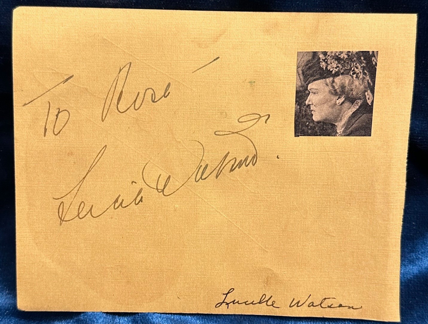 👀 Lucile Watson d1962 Signed Autograph Album Page Actress 👀 Lucile Watson d1962 Signed Autograph Album Page Actress