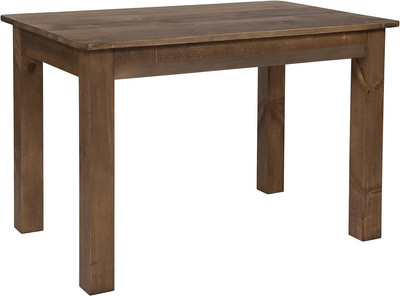 HERCULES 46'' x 30'' Rectangular Antique Rustic Solid Pine Farm Dining Table