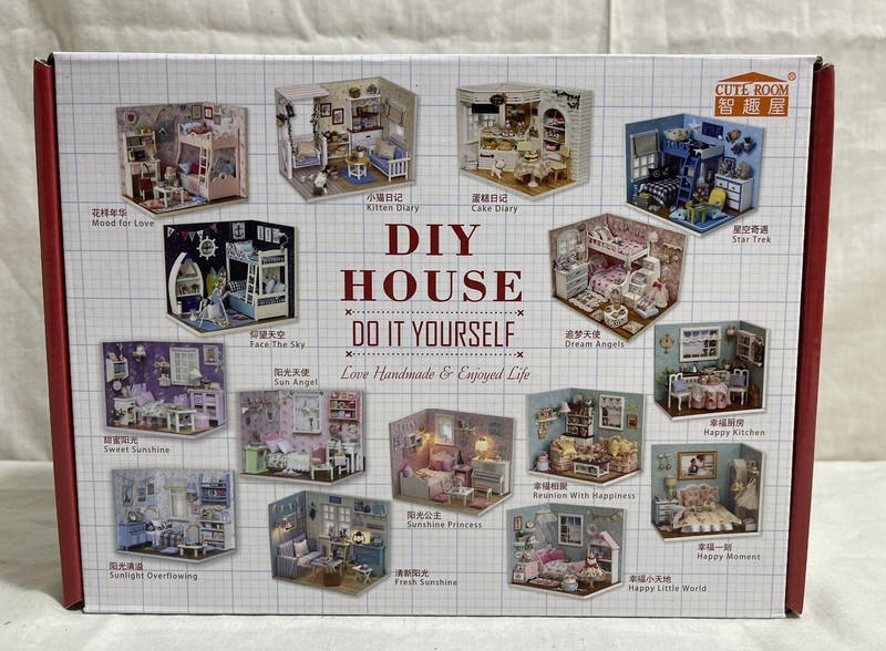 DIY Miniature House Kit Style Happy Times with Dog. Miniature