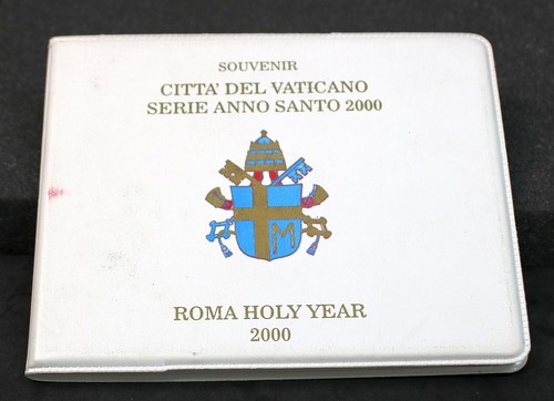 2000 Vatican City Silver Plated 5-Piece Commemorative Pope Coin card. #334 D-1