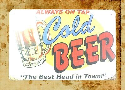  cold beer best head in town tin metal sign bedroom bar club