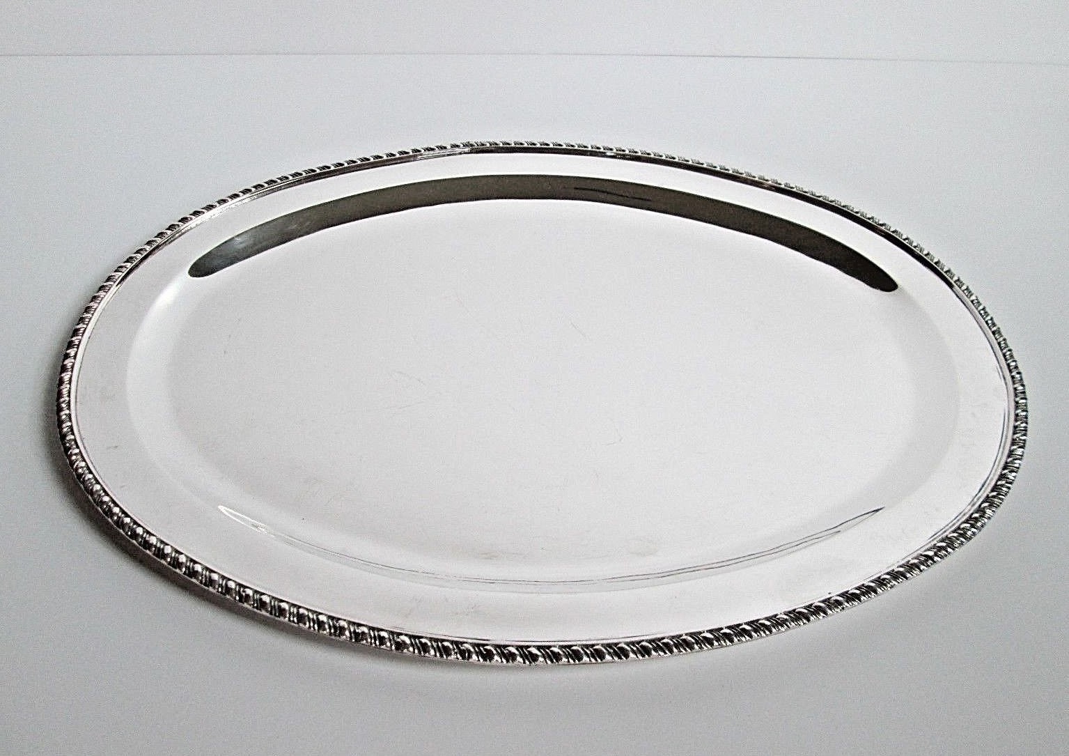 VEGA STERLING SILVER OVAL SERVING TRAY 17-1/2