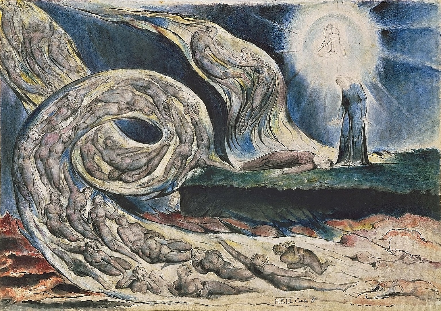 WILLIAM BLAKE THE WHIRLWIND OF LOVERS Symbolism Giclée
