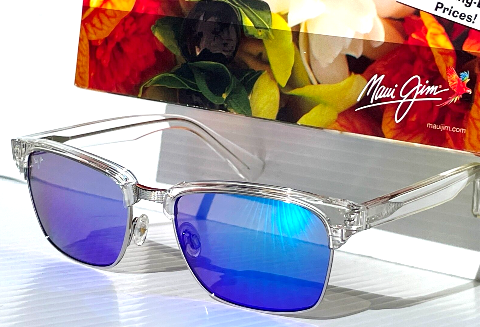 Pre-owned Maui Jim Kawika Crystal Clear Polarized Hawaii Blue Lens Sunglass B257-05cr