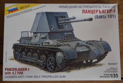ZVEZDA 3537 rare German Panzer Jager-1 with 47 PAK au 1/35