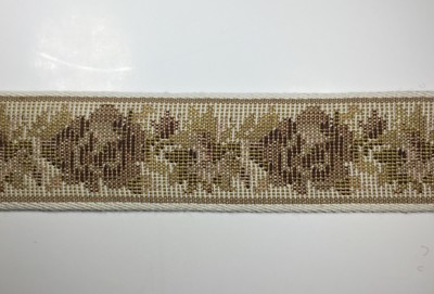 1'' Woven Jacquard Tapestry Floral Elegant Webbing Trim -12 Continuous Yards!