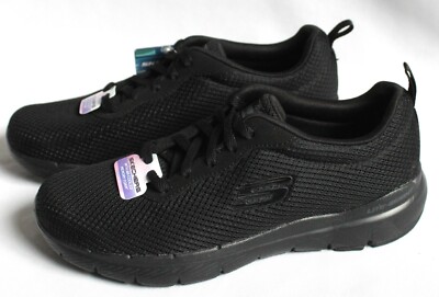 Skechers Womens Size 6.5 Lite-Weight Memory Foam Black Shoes Sneakers 13070TX