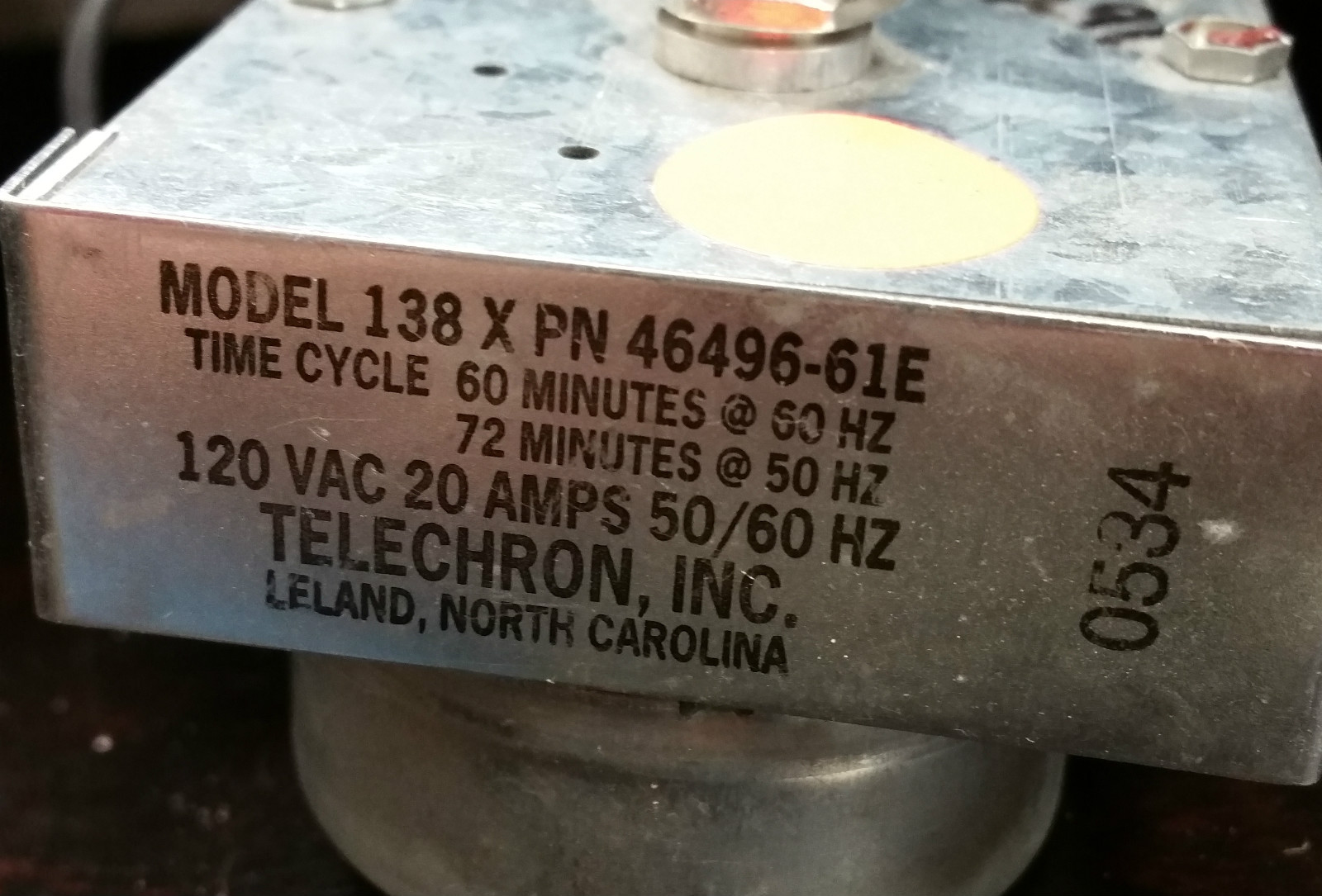 MARKET FORGE 10-6291 120V 60 MIN TIMER