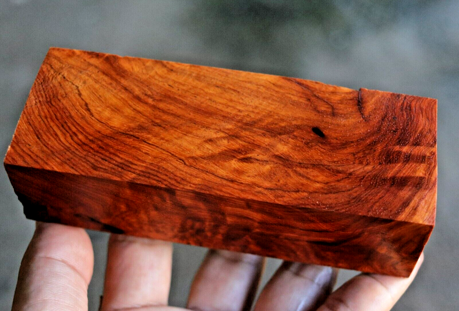 Amboyna Burl, Knife Handle Blank Turning, Exotic Wood 1 7/8"x 5"x 1 3/8" #392 Amboyna Burl, Knife Handle Blank Turning, Exotic Wood 1 7/8"x 5"x 1 3/8" #392