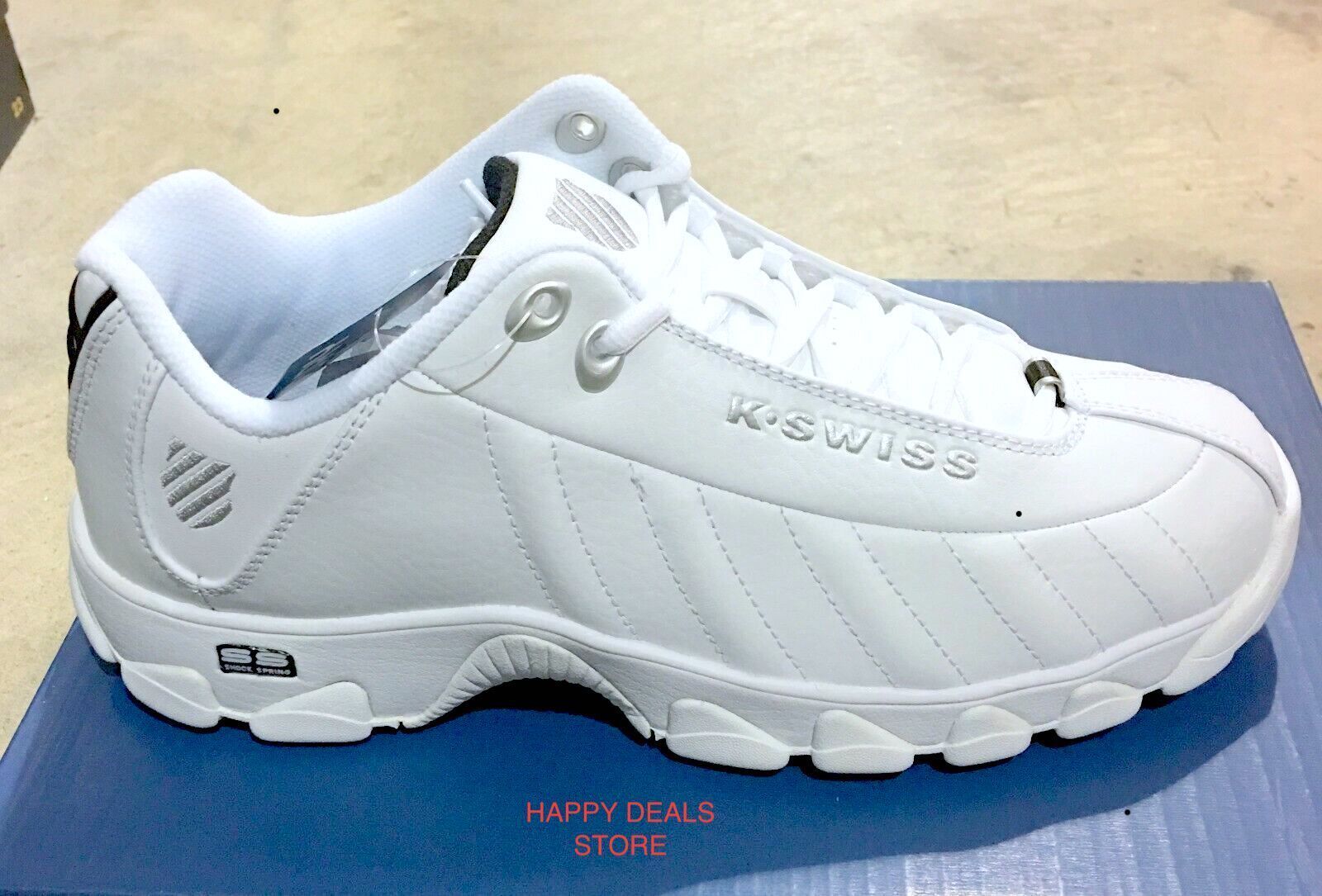 K Swiss White Black Silver Model ST329 Mens Memory Foam CMF Shoes Size 7.5-13 K Swiss White Black Silver Model ST329 Mens Memory Foam CMF Shoes Size 7.5-13
