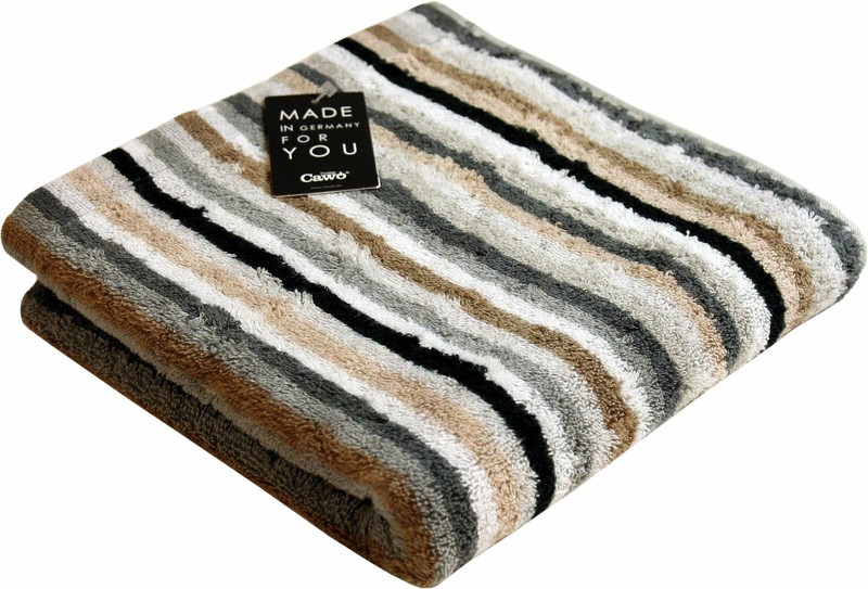 CawÃ¶ Serviette De Toilette Bain Sauna Gants Lavage Rayures Braun Nature