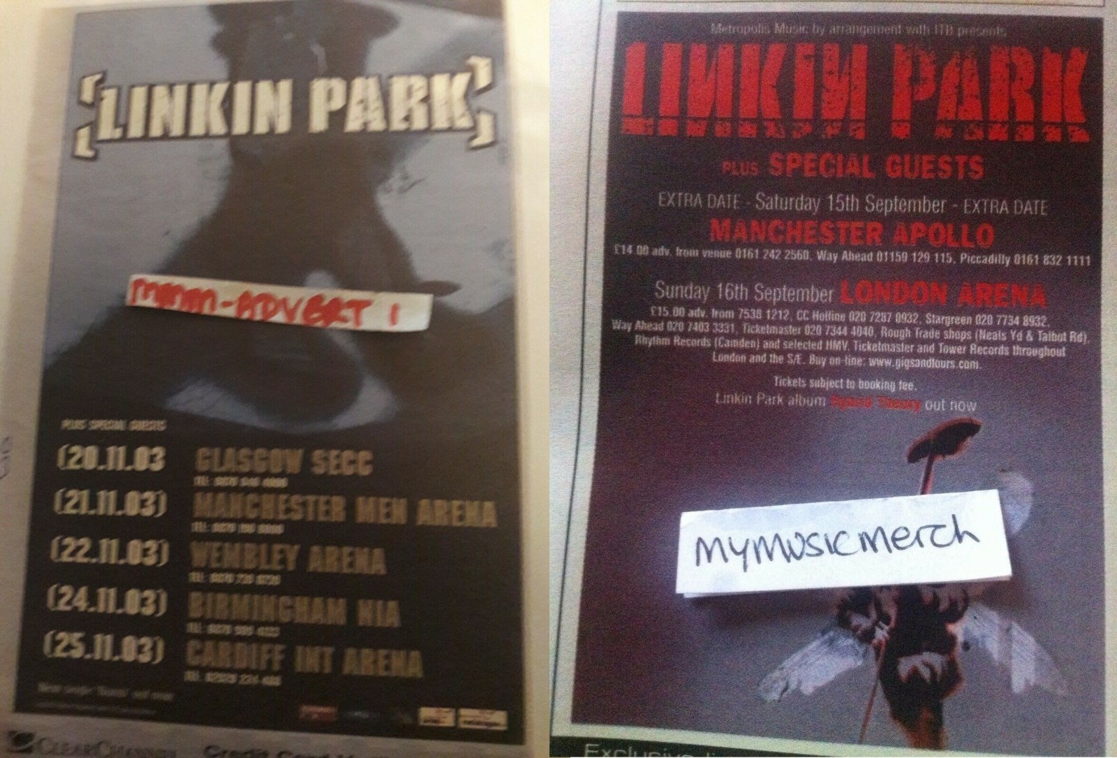 LINKIN PARK - LIVE TOUR DATES 2003 2001 - magazine advert