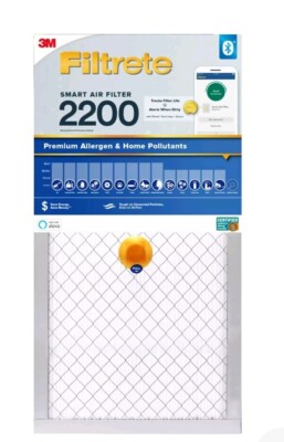 Filtrete 14x25x1 2-Pack Smart Air Filter MPR 2200 MERV 13, Healthy Living Elite.