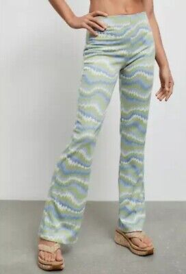 Urban Outfitters NWT UO Bryn Pull On Flare Pant pants high-rise XL Lime MSRP $59