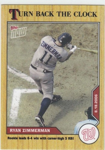2020 Topps Now Turn Back the Clock - Ryan Zimmerman #141
