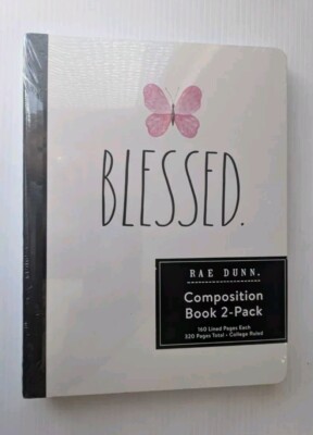 Rae Dunn Composition Book 2-Pack Soft Cover Notebooks 80 Pages Blessed Notes