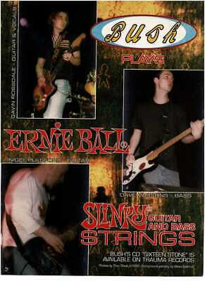 1997 ERNIE BALL Guitar Strings BUSH Gavin Rossdale Nigel Pulsford Vintage Ad