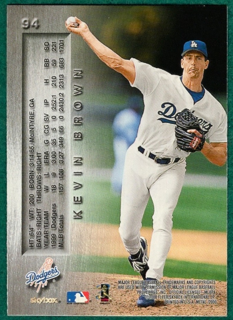 Kevin Brown - 2000 SkyBox Metal #94 - Los Angeles Dodgers Baseball Card