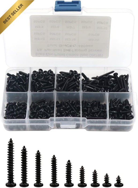 450 PCS Miniature Flat Head Tapping Screws, M3 Electronic Mini Screw, High Preci