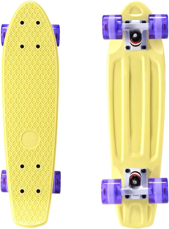 Mini Cruiser Skateboard for Kids, Beginners, and Adults - Lightweight and Portab