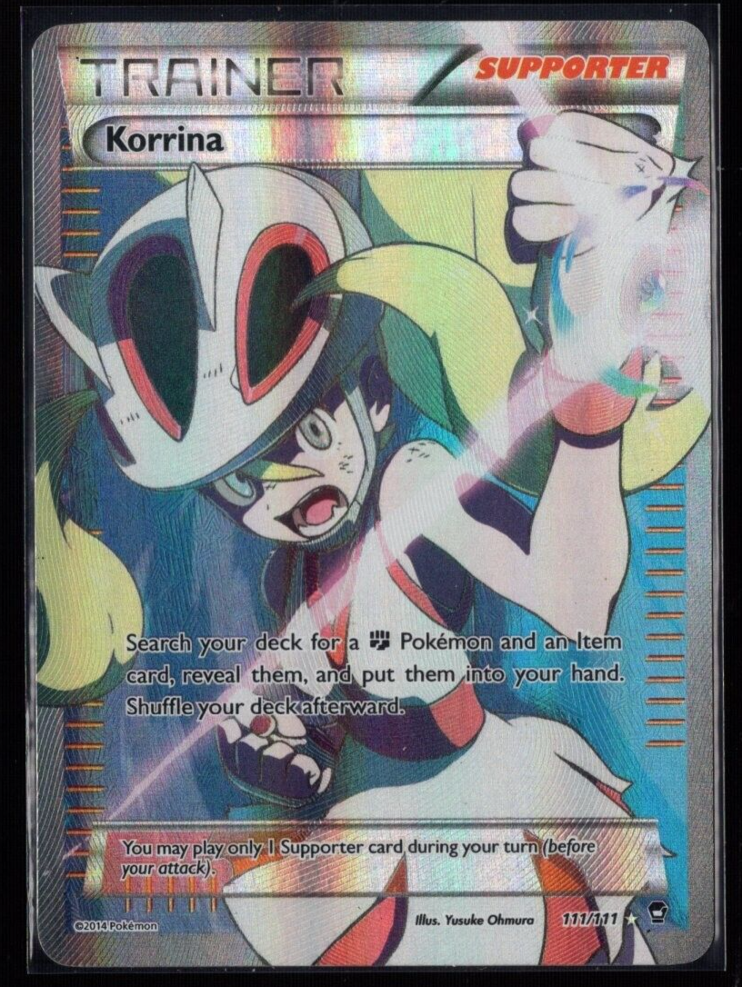 Korrina Full Art 111/111 Ultra Rare XY Furious Fist Pokemon Korrina Full Art 111/111 Ultra Rare XY Furious Fist Pokemon