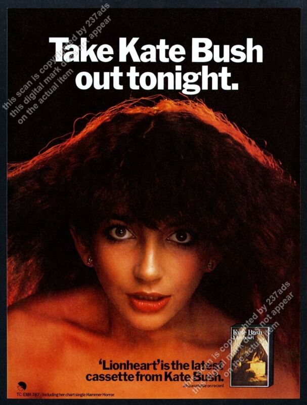 1978 Kate Bush photo Lionheart album release unusual UK vintage print ad