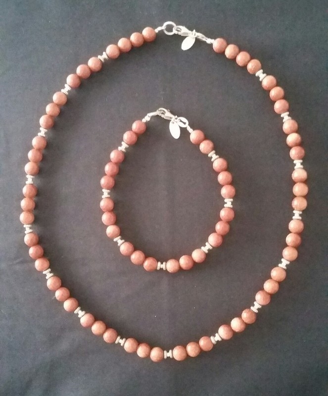 Parrure Perles De Soleil Collier Et Bracelet Claude Dasque En Argent 925/1000