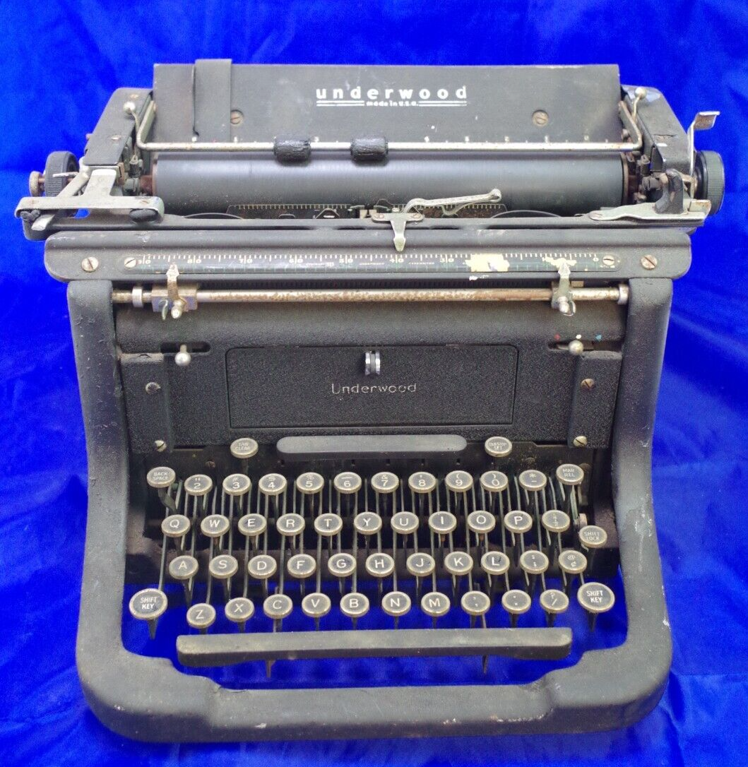 Antique Underwood Standard Portable Typewriter Vintage As Is