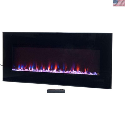 Electric Fireplace - 36 Inch Wall Mounted Fireplace Heater with Remote Contro...