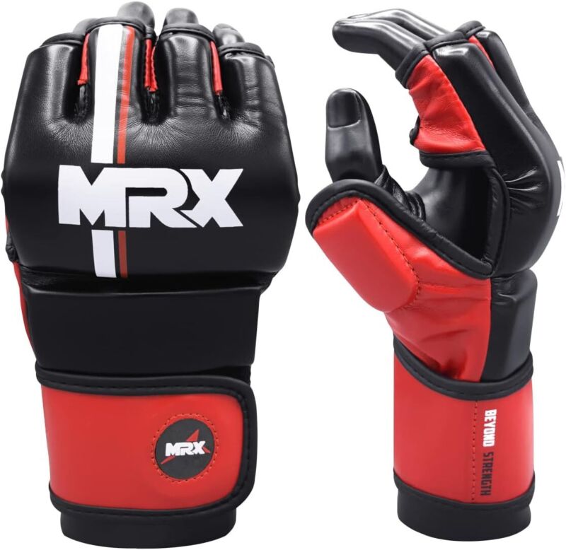 Mma Boxing Gloves For Grappling Sparring With Open Ventilated Palm Mitts Glove